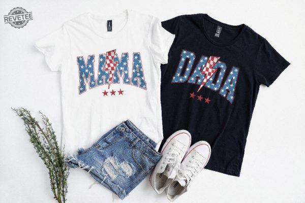 Mama Dada Mini 4Th Of July Tshirts 4Th Of July Shirt Mommy And Me Shirt Fourth Of July Shirt Independence Day Shirt 4Th Of July Shirt revetee 1