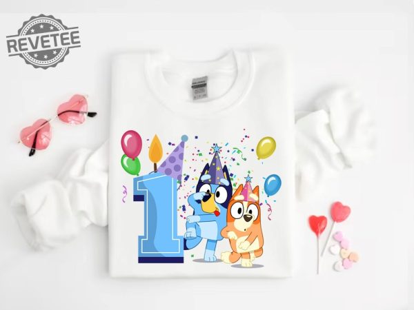 Personalized Bluey And Bingo Shirt Birthday Gift For Kids Custom Name And Age T Shirt Personalized Birthday Tee Unique revetee 1