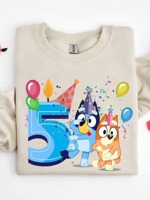 Personalized Bluey And Bingo Shirt Birthday Gift For Kids Custom Name And Age T Shirt Personalized Birthday Tee Unique revetee 3