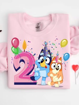 Personalized Bluey And Bingo Shirt Birthday Gift For Kids Custom Name And Age T Shirt Personalized Birthday Tee Unique revetee 4