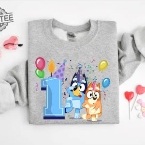 Personalized Bluey And Bingo Shirt Birthday Gift For Kids Custom Name And Age T Shirt Personalized Birthday Tee Unique revetee 5