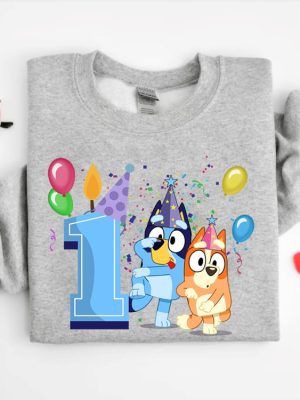 Personalized Bluey And Bingo Shirt Birthday Gift For Kids Custom Name And Age T Shirt Personalized Birthday Tee Unique revetee 5