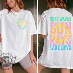 Boat Waves Sun Rays Lake Days Retro Summer Shirt giftyzy 7