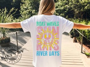 Summer Vibes Boat Waves Sun Rays River Days Trendy Shirt giftyzy 2