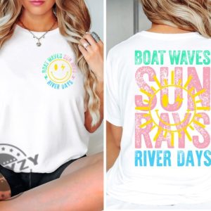 Summer Vibes Boat Waves Sun Rays River Days Trendy Shirt giftyzy 4