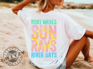 Summer Vibes Boat Waves Sun Rays River Days Trendy Shirt giftyzy 5