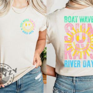 Summer Vibes Boat Waves Sun Rays River Days Trendy Shirt giftyzy 6