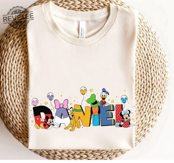 Custom Name Mickey And Friends Shirt Personalized Disney Donald Goofy Pluto Matching Tee Name Kids Shirt Unique revetee 1