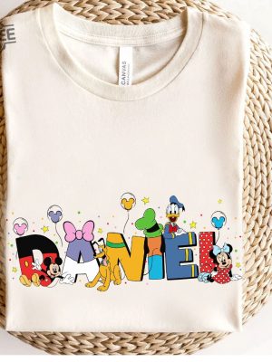 Custom Name Mickey And Friends Shirt Personalized Disney Donald Goofy Pluto Matching Tee Name Kids Shirt Unique revetee 3