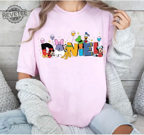 Custom Name Mickey And Friends Shirt Personalized Disney Donald Goofy Pluto Matching Tee Name Kids Shirt Unique revetee 4