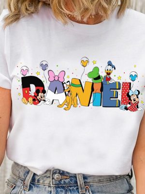 Custom Name Mickey And Friends Shirt Personalized Disney Donald Goofy Pluto Matching Tee Name Kids Shirt Unique revetee 5