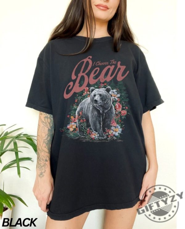 I Choose The Bear Shirt Womens Rights Feminist Floral Bear Shirt giftyzy 4