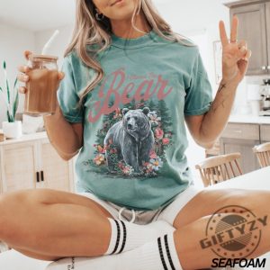 I Choose The Bear Shirt Womens Rights Feminist Floral Bear Shirt giftyzy 5