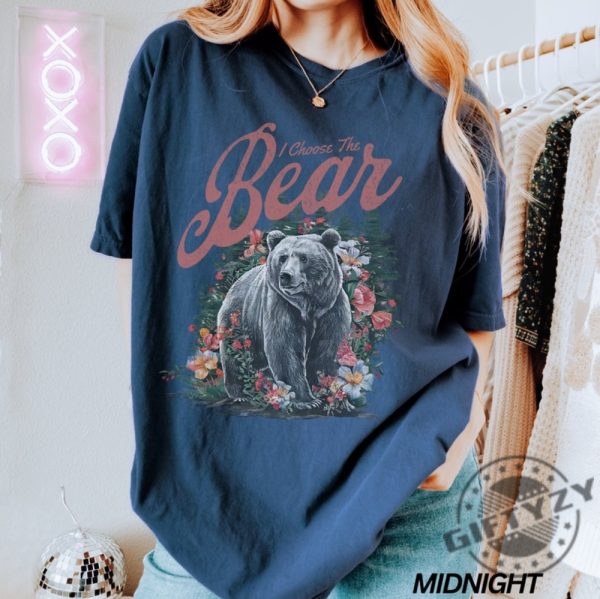 I Choose The Bear Shirt Womens Rights Feminist Floral Bear Shirt giftyzy 7