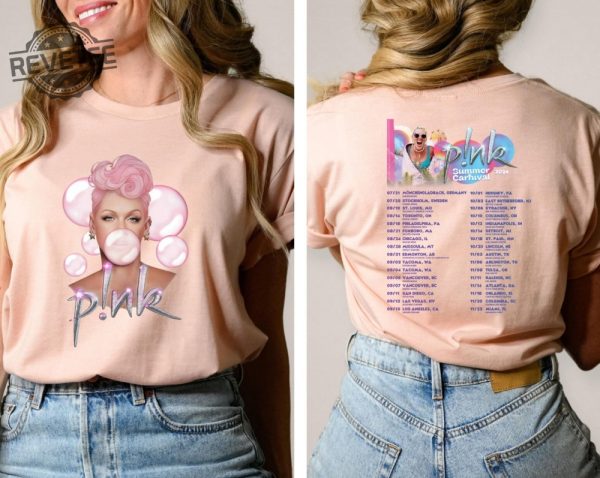 P Nk Pink Singer Summer Carnival 2024 Tour Shirt Pink Fan Lovers Shirt Music Tour 2024 Shirt Trustfall Album Shirt P Nk Tour Unique revetee 1