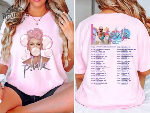P Nk Pink Singer Summer Carnival 2024 Tour Shirt Pink Fan Lovers Shirt Music Tour 2024 Shirt Trustfall Album Shirt P Nk Tour Unique revetee 2
