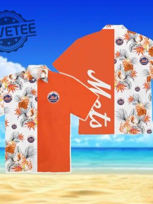 New York Mets Tropical Pattern Hawaiian Shirt Unique revetee 3