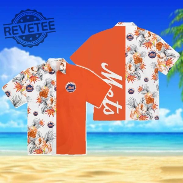 New York Mets Tropical Pattern Hawaiian Shirt Unique revetee 3