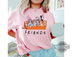 bluey friends t shirt funny bluey characters shirts best quality