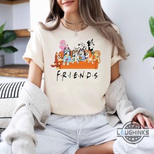 bluey friends t shirt funny bluey characters shirts best quality