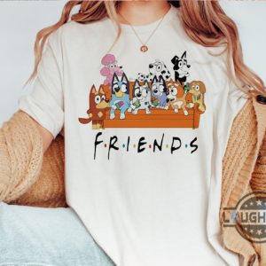 bluey friends t shirt funny bluey characters shirts best quality