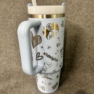 taylor swift 40 oz tumbler with straw and handle laser engraved taylor swift eras tour album stanley cup dupe ultimate taylor swiftie fan merchandise laughinks 3