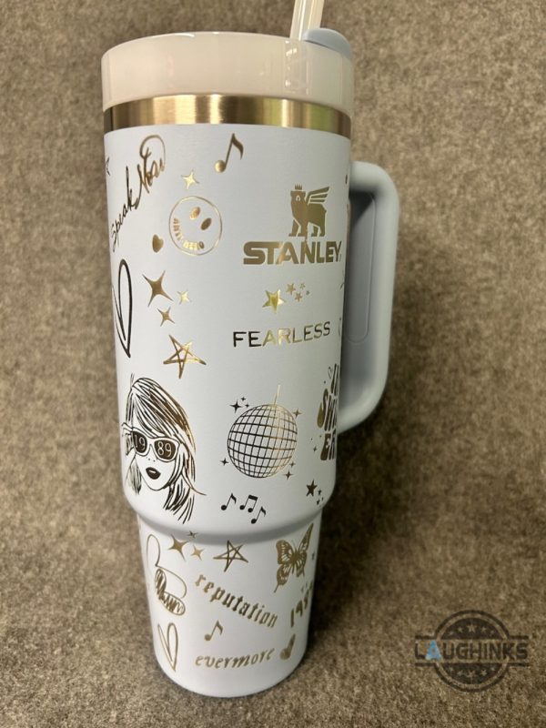 taylor swift 40 oz tumbler with straw and handle laser engraved taylor swift eras tour album stanley cup dupe ultimate taylor swiftie fan merchandise laughinks 4