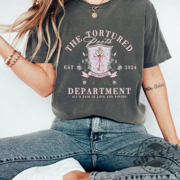 Coquette Aesthetic Tortured Poets Department Comfort Colors Shirt giftyzy 1 1