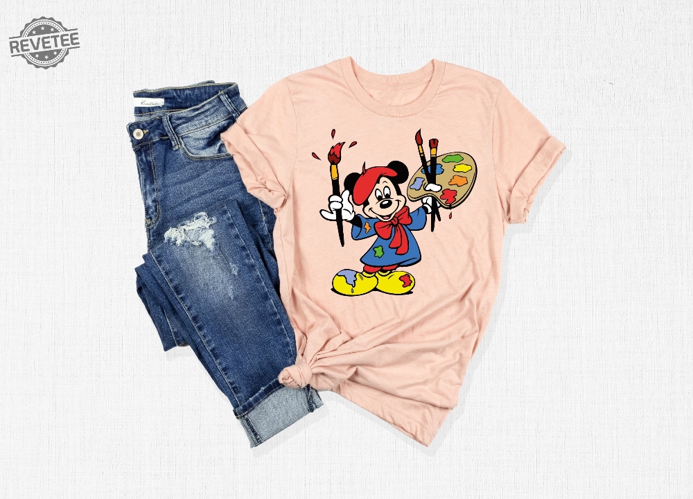 Mickey Mouse Painting T Shirt Disney Mickey Mouse Artist Shirt Disney Mickey Mouse Tee Gift Disney Shirt For Painter Unique