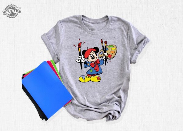 Mickey Mouse Painting T Shirt Disney Mickey Mouse Artist Shirt Disney Mickey Mouse Tee Gift Disney Shirt For Painter Unique revetee 2