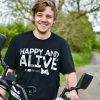 Happy And Alive Limited Edition Motorcycle Adventure T Shirt Unique revetee 1
