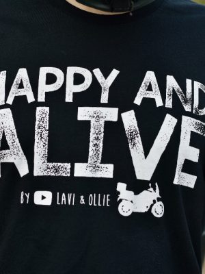 Happy And Alive Limited Edition Motorcycle Adventure T Shirt Unique revetee 3