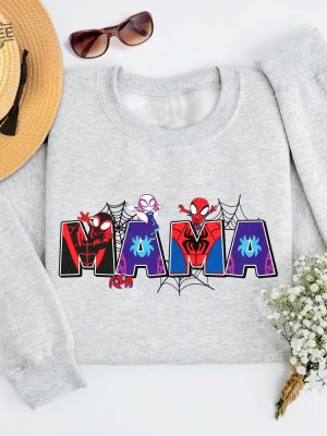 Personalized Spider Mama Hero Squad T Shirt Customized Spider Mom Animated Theme Sweatshirt Mothers Day Gift Unique revetee 2