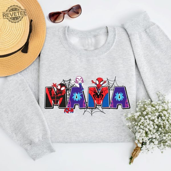 Personalized Spider Mama Hero Squad T Shirt Customized Spider Mom Animated Theme Sweatshirt Mothers Day Gift Unique revetee 2