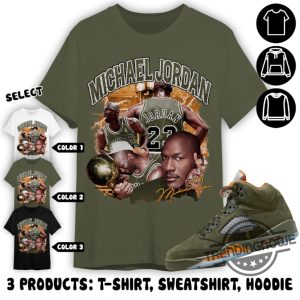 Jordan 5 Olive Shirt Sweatshirt Hoodie Mj Stranger Shirt To Match Sneaker trendingnowe 3