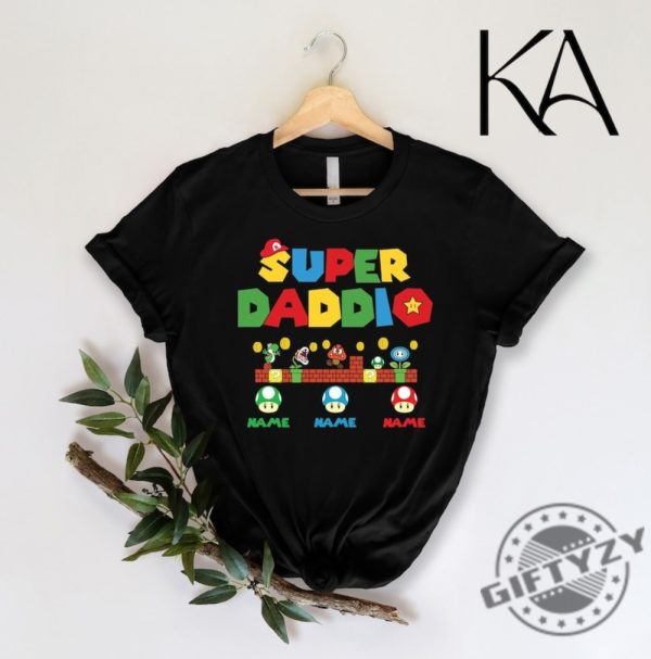 Custom Super Daddio Personalized Kids Name Dad Shirt Fathers Day Shirt Gift For Dad giftyzy 1