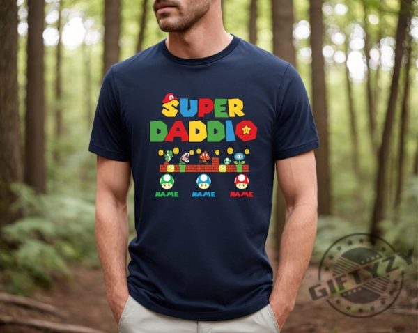 Custom Super Daddio Personalized Kids Name Dad Shirt Fathers Day Shirt Gift For Dad giftyzy 2