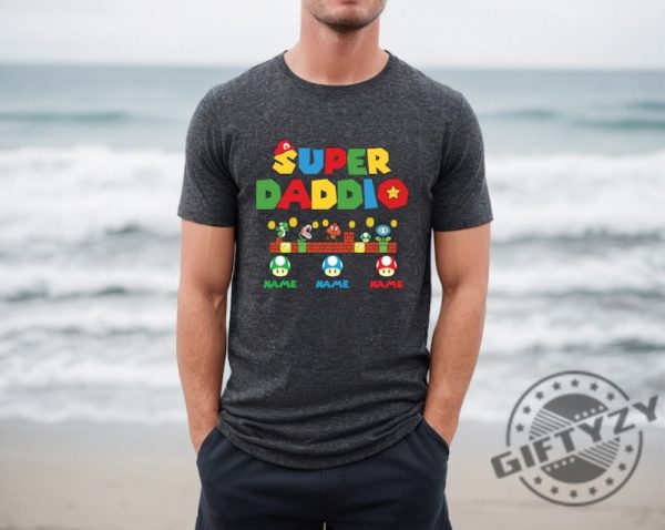 Custom Super Daddio Personalized Kids Name Dad Shirt Fathers Day Shirt Gift For Dad giftyzy 3