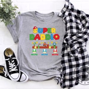 Custom Super Daddio Personalized Kids Name Dad Shirt Fathers Day Shirt Gift For Dad giftyzy 5