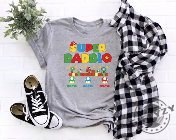 Custom Super Daddio Personalized Kids Name Dad Shirt Fathers Day Shirt Gift For Dad giftyzy 5
