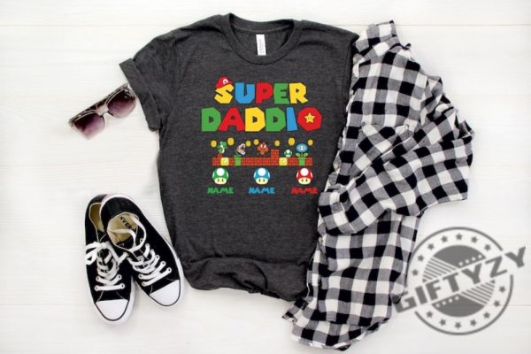 Custom Super Daddio Personalized Kids Name Dad Shirt Fathers Day Shirt Gift For Dad giftyzy 6