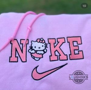 hello kitty x nike sweatshirt trendy and stylish sanrio pink embroidered shirt