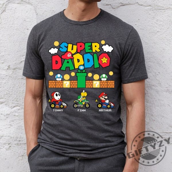 Custom Super Daddio Personalized Shirt Gift For Fathers Day giftyzy 1