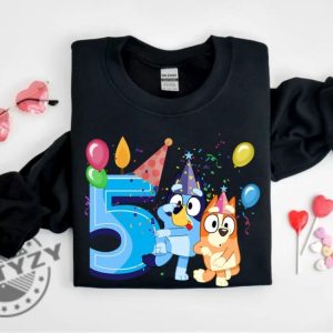 Personalized Bluey And Bingo Birthday Gift For Kids Party Shirt For Family giftyzy 3