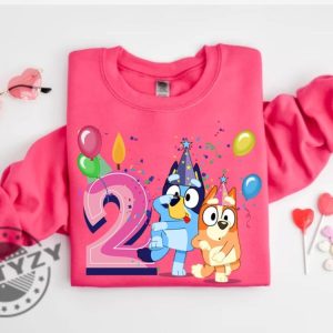 Personalized Bluey And Bingo Birthday Gift For Kids Party Shirt For Family giftyzy 5