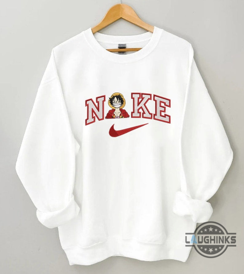 One Piece Luffy Nike Sweatshirt Best Anime Embroidered Shirts