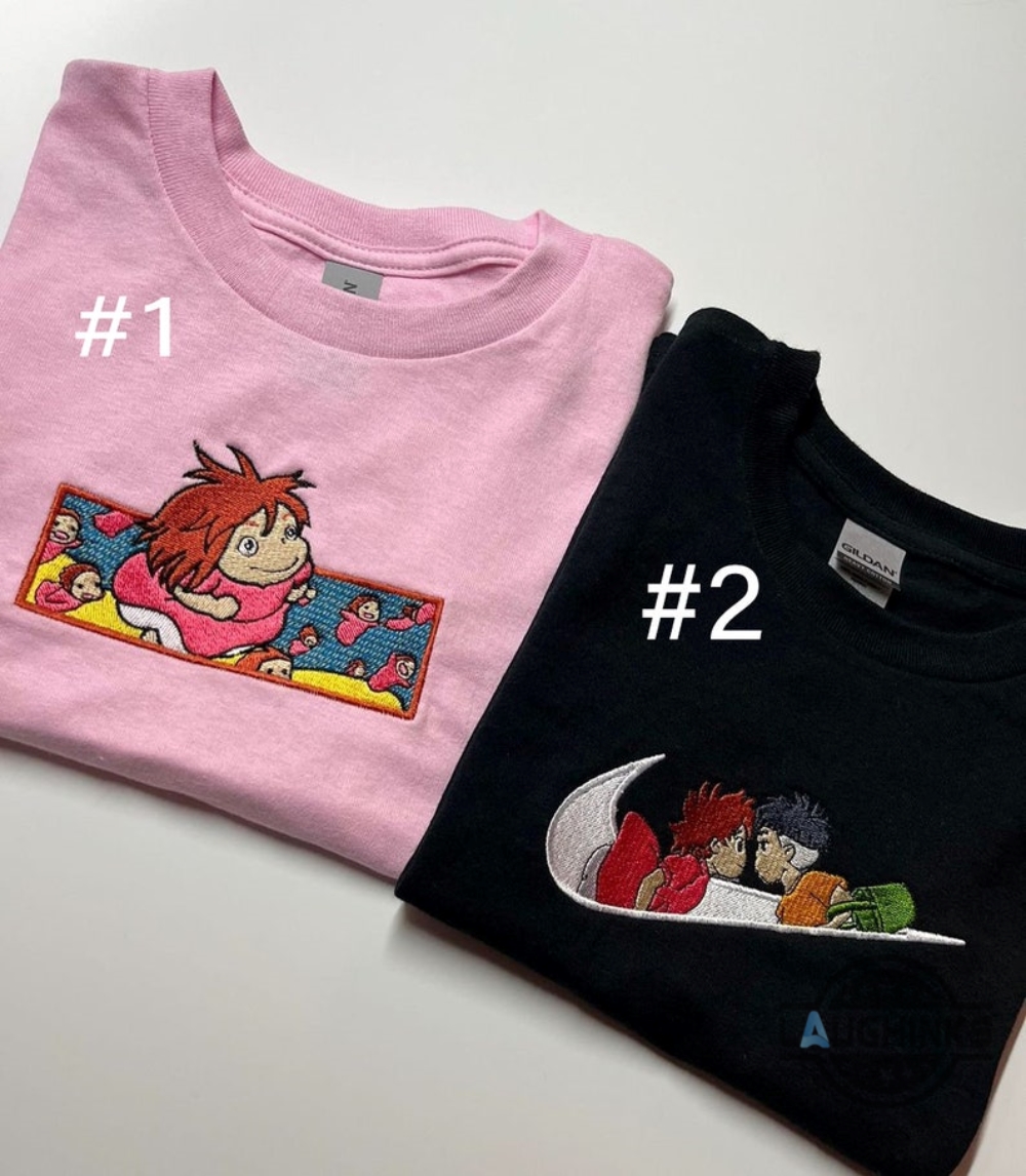 Studio Ghibli My Neighbor Totoro Ponyo Cute Embroidered Shirt Nike Best Gift For Anime Lovers