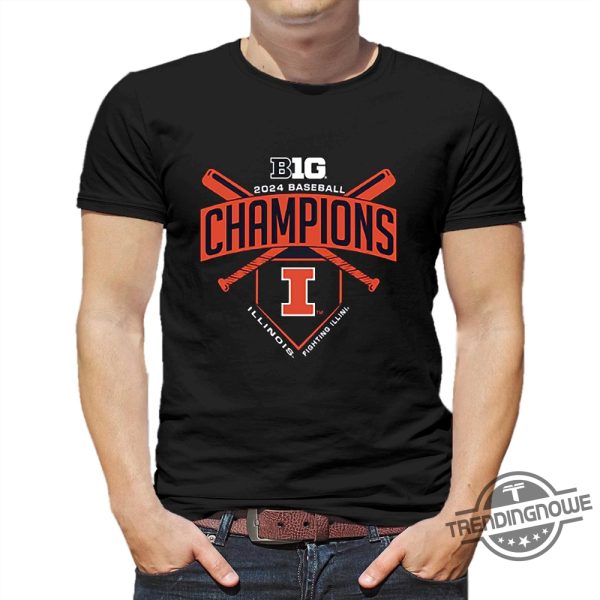 Illinois Fighting Illini 2024 Big Ten Shirt Illinois Fighting Illini 2024 Big Ten Baseball Regular Season Champions T Shirt trendingnowe 3