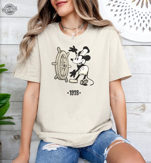 Steamboat Mickey Disney 1928 T Shirt Cute Disney Shirt Disney Fan Gift Disney Mickey Mouse Shirt Vintage Mickey Shirt Unique revetee 4