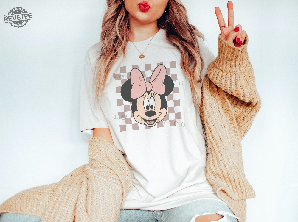 Minnie Checkered Shirt Minnie Mouse Shirt Disney Trip Shirt Disneyland Shirt Disneyworld Shirt Family Shirt Unique